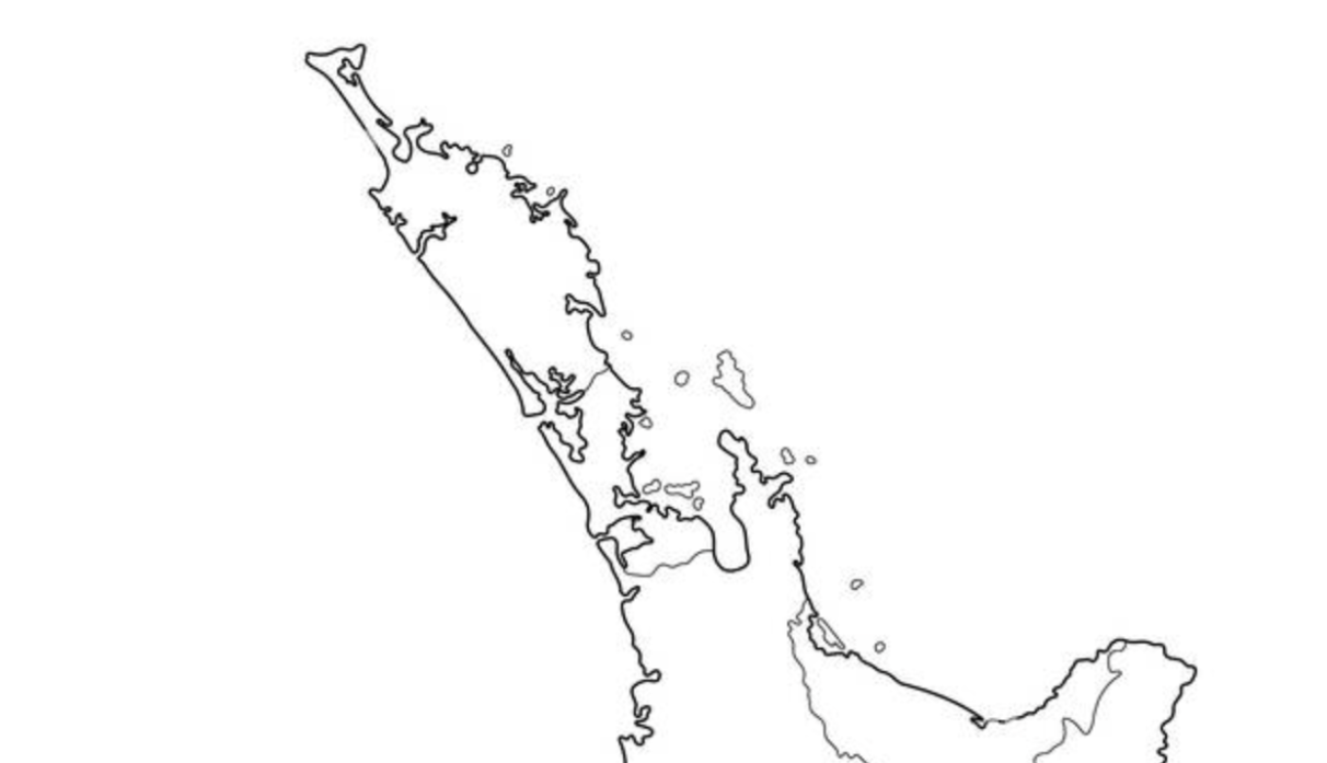 Map outline of upper North Island, New Zealand, highlighting Halt Fire’s passive fire protection service areas including Auckland, Northland, and North Waikato.